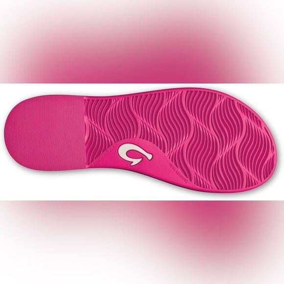 NWT- Olukai-Aka Sandals in Pink Plumeria (hot pink) - Womens size 5 - Picture 2 of 9